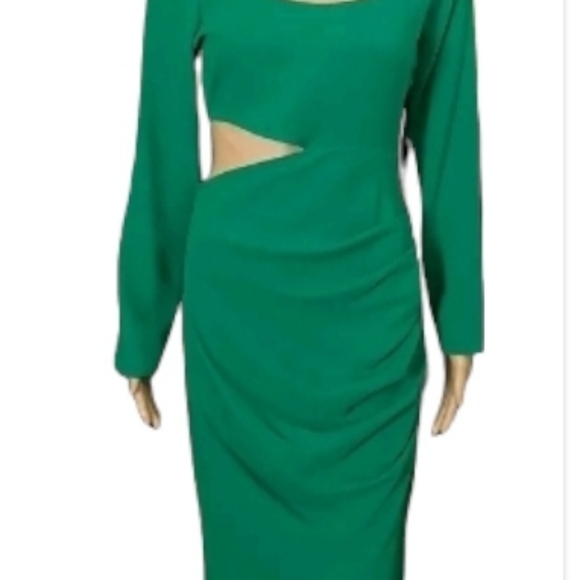 Zara green cutout midi dress size Small NEW - Picture 9 of 10